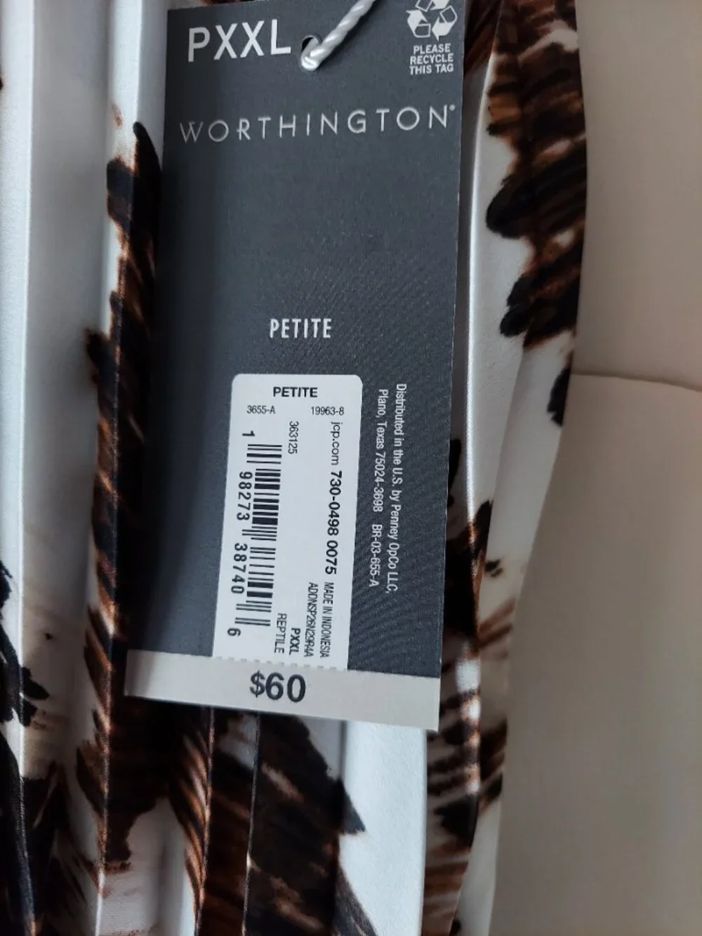 Worthington Pleated Midi Skirt Reptile Print, SZ PXXL, 100% Polyester